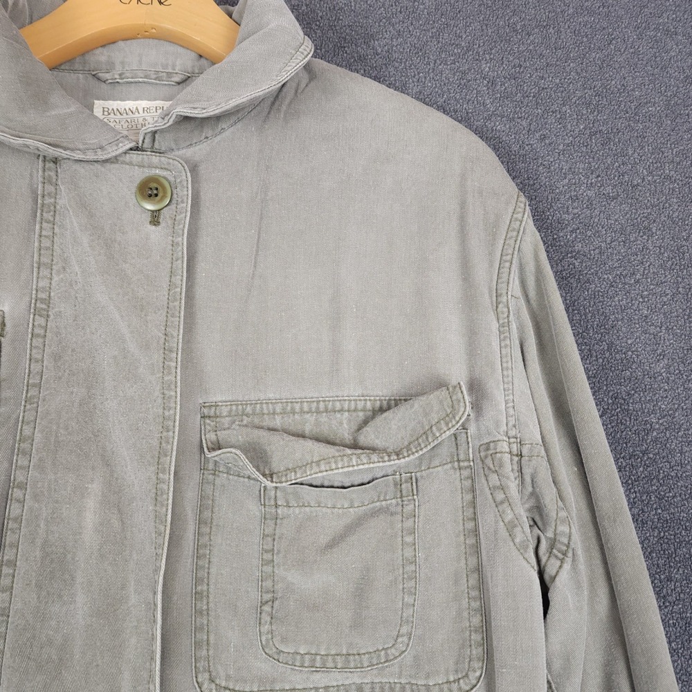 Banana Republic Safari Travel Clothing Co. Utility Jacket Khaki Green‎ Size P - Picture 2 of 14